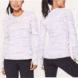 Lululemon Runderful Long Sleeve size 8 black white gray